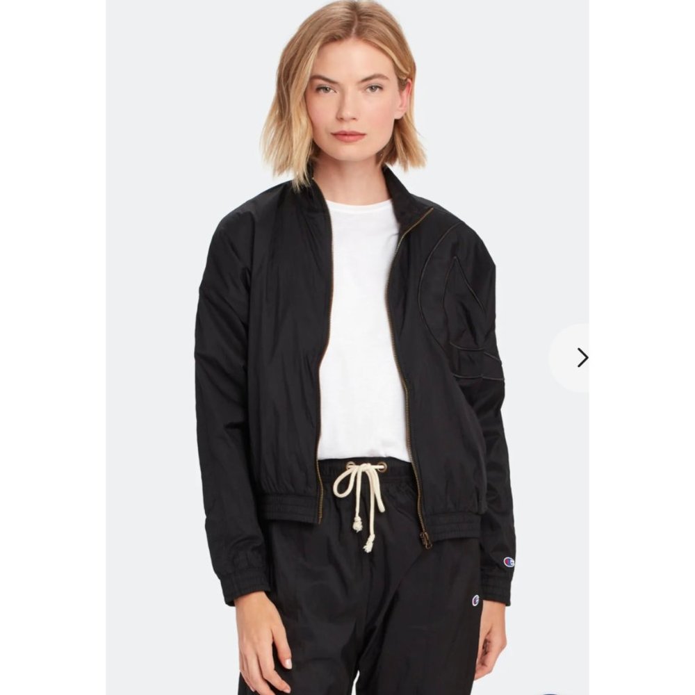 Champion Reverse Weave C- Concept Full Zip Track Top- Color: Black, Size: Medium